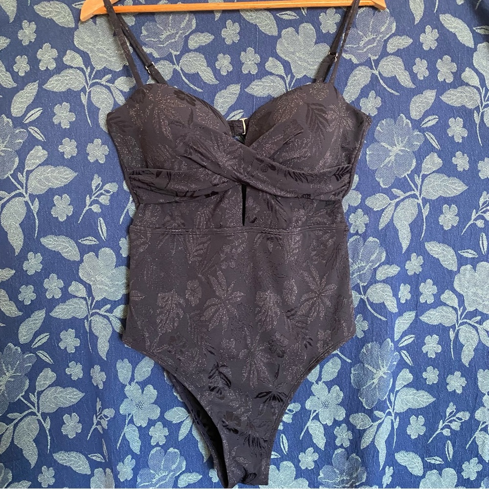 Cupshe Black Floral One Piece Swimsuit